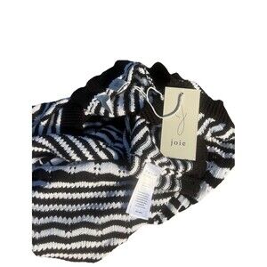 Joie Black White Swim‎ Cover Up Knit Crochet Midi Dress 4th Of July NWT Medium